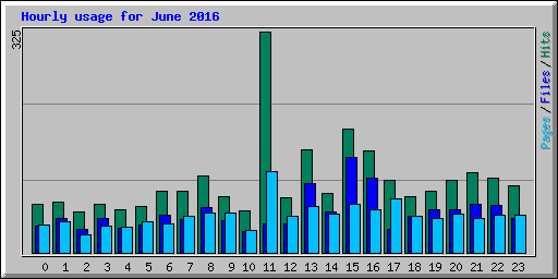 Hourly usage for June 2016